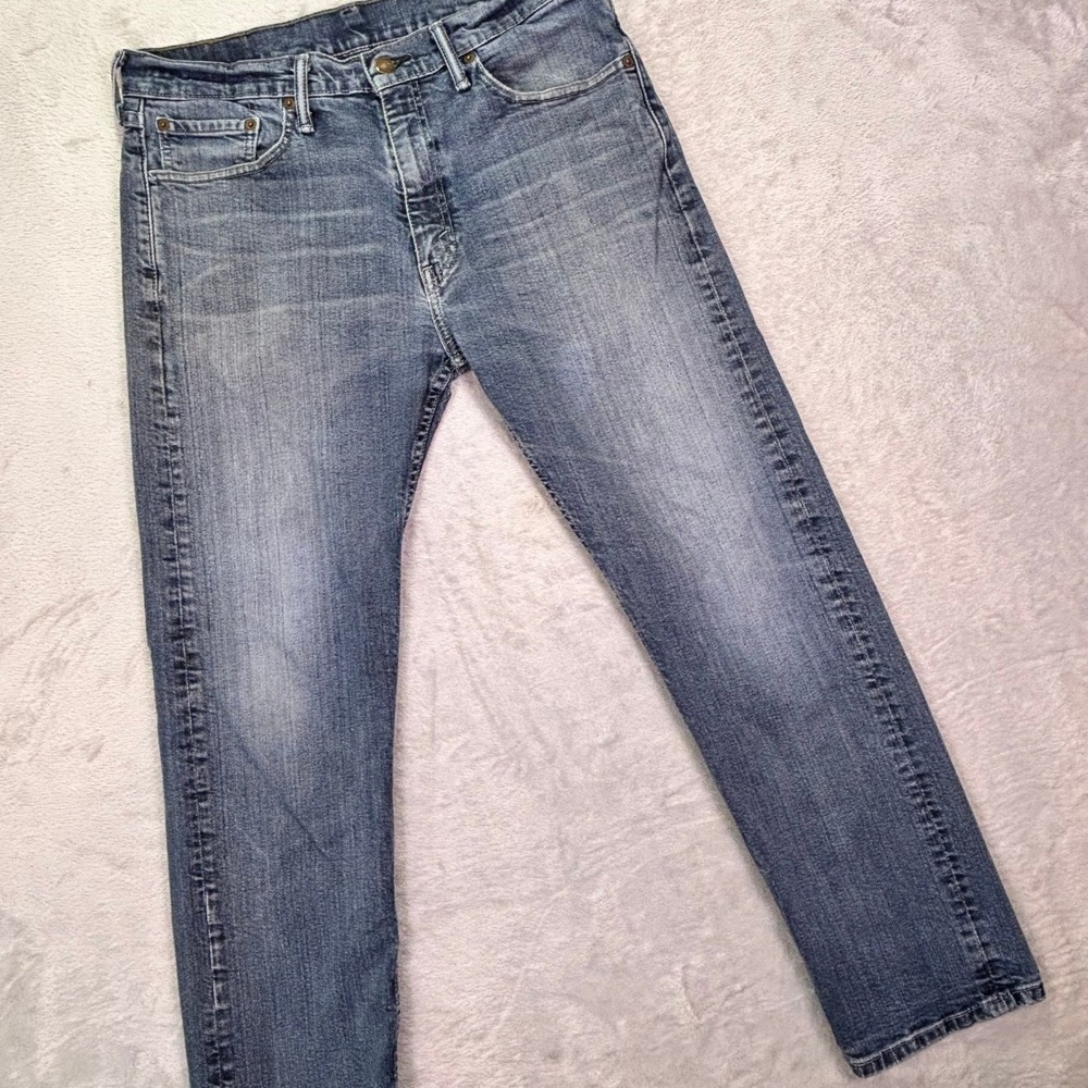 Levis Mens Jeans Size 33x30 Blue 505 Regular Fit Straight Leg Stretch Denim